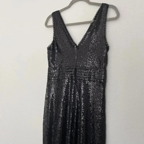 Kate Kasin Sequin Formal Cocktail Party Evening Maxi Dress Black Size 6 - Picture 13 of 13